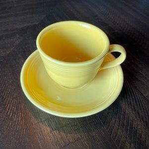 Yellow Fiesta cup and saucer set